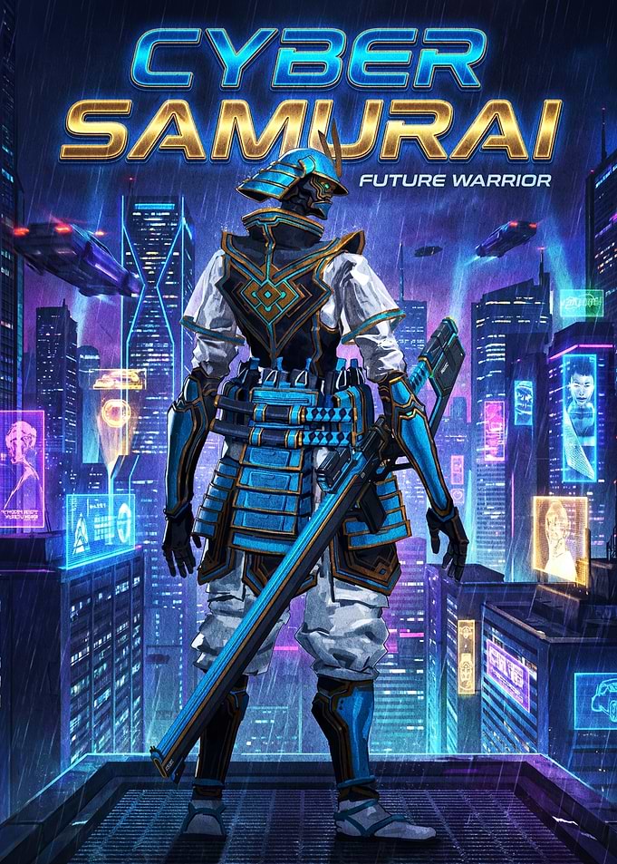 Cyber Samurai Future Warrior Poster