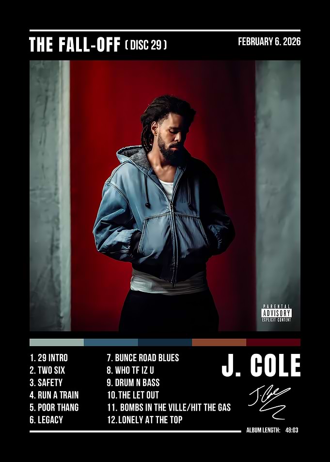 J. Cole The Fall-Off Album Poster