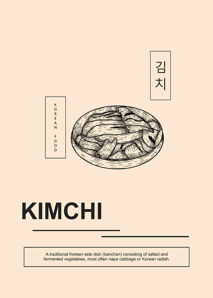 Minimalist Kimchi Korean Food Poster