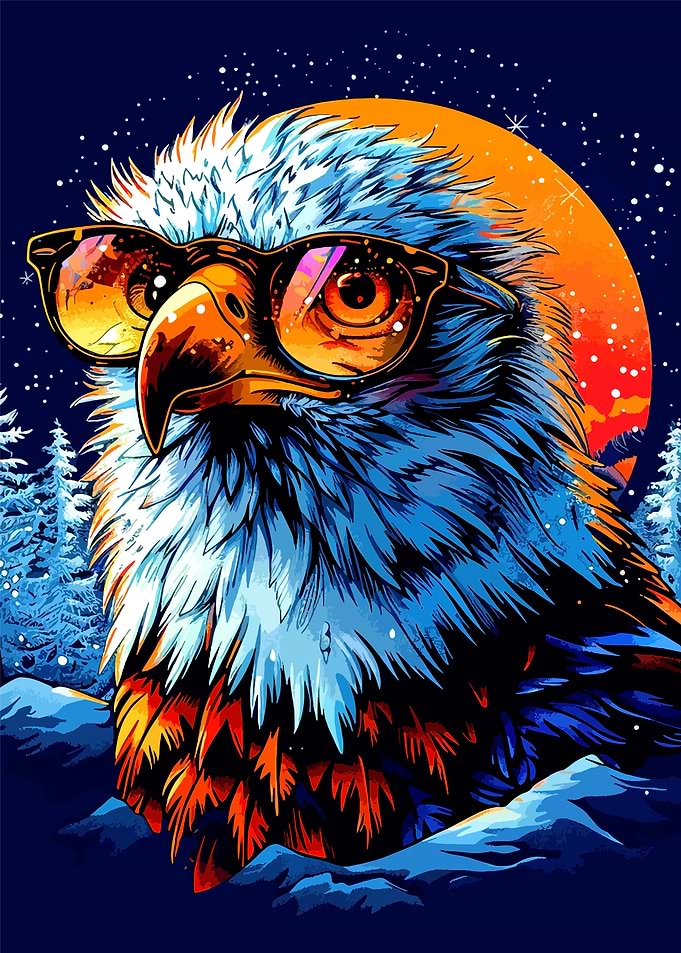 Cool Eagle Wearing Sunglasses