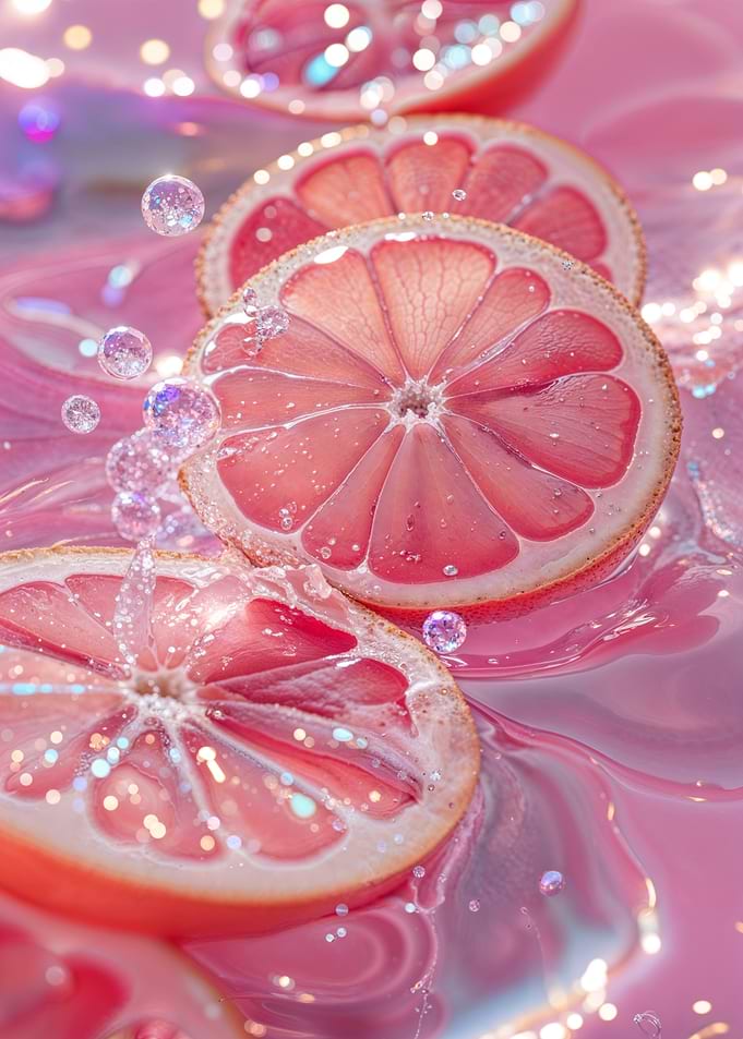 Sparkling Pink Grapefruit Slices