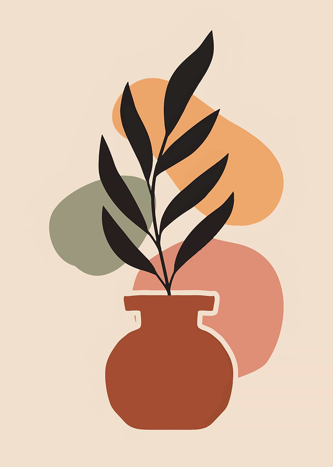 Minimalist Botanical Vase Wall Art