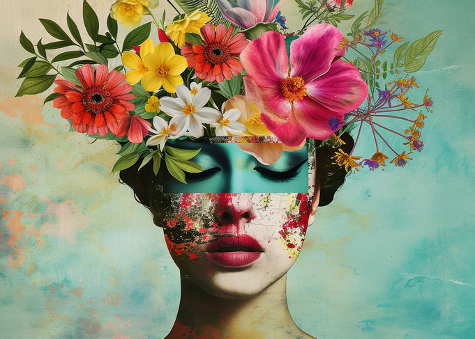 Vintage Floral Portrait