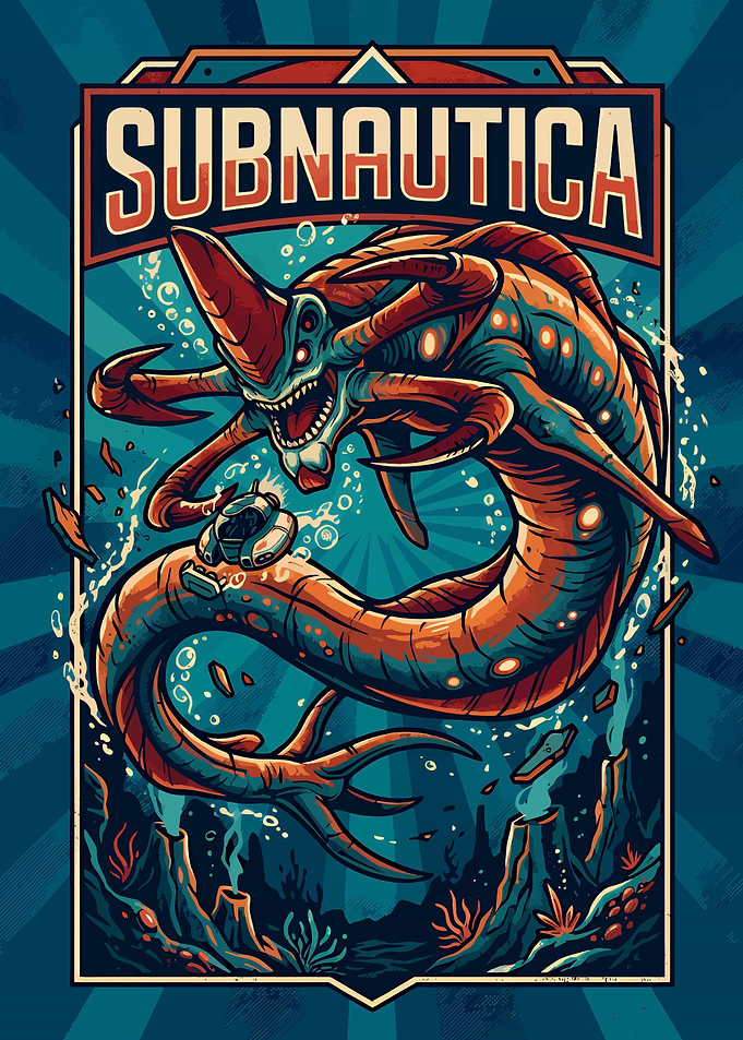 Subnautica Reaper Leviathan Poster