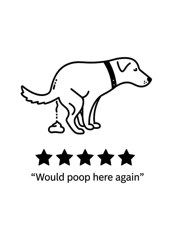 Funny Dog Poop Five Star Review