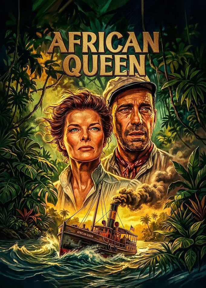 The African Queen Movie Poster Art