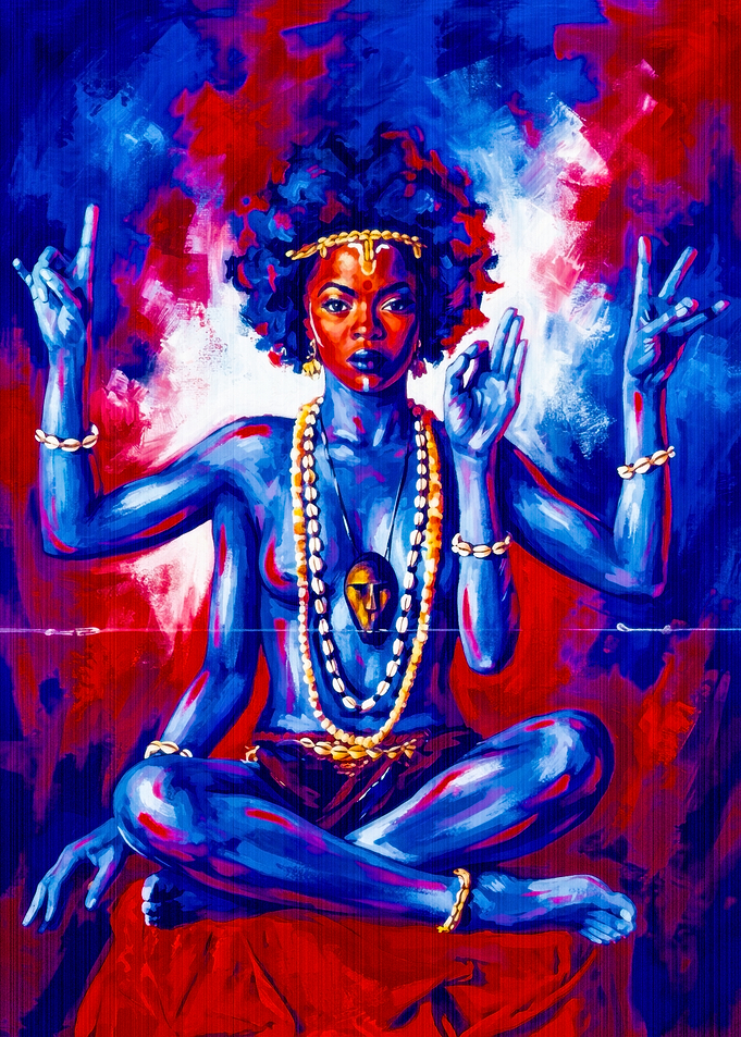 Four-Armed Goddess Afrocentric Digital Painting