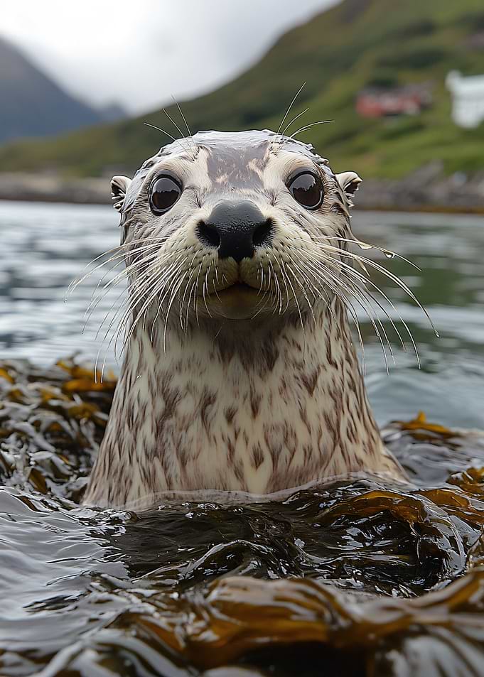 Close-up Portrait of a Cute Seal