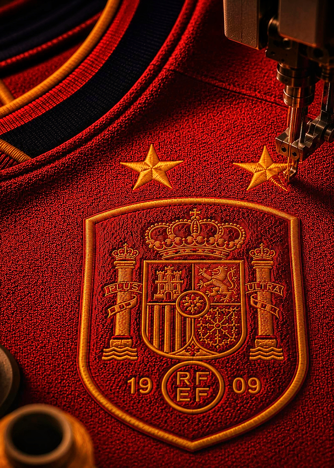 Embroidering the Spain National Football Jersey