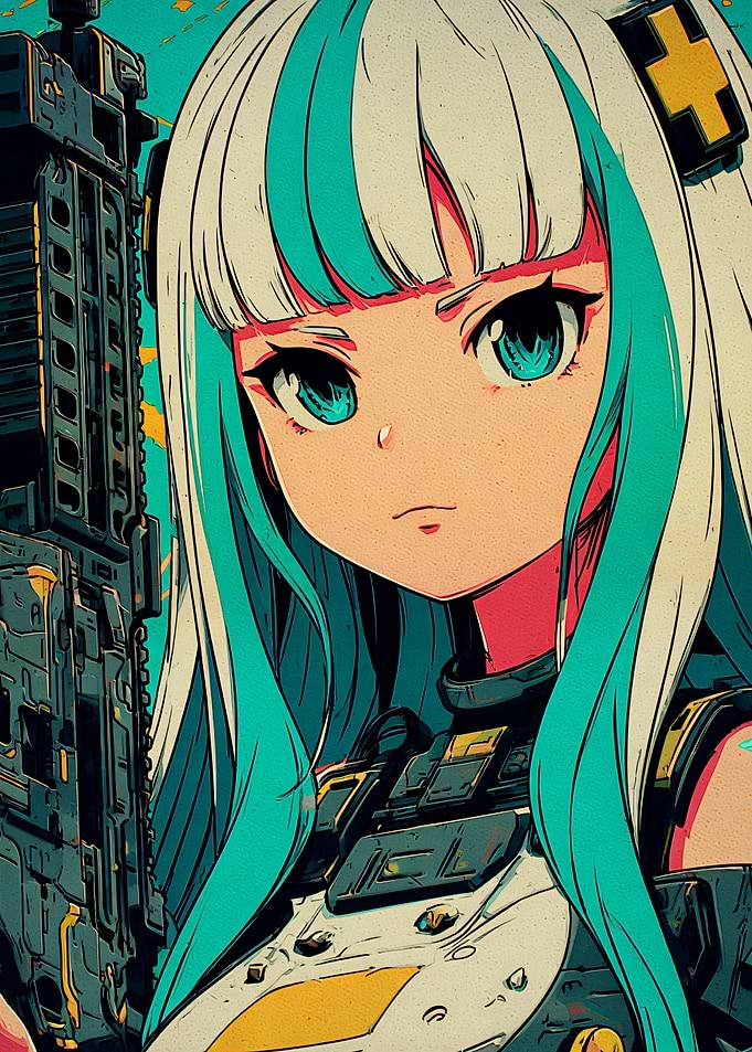 Anime Girl with Futuristic Weapon