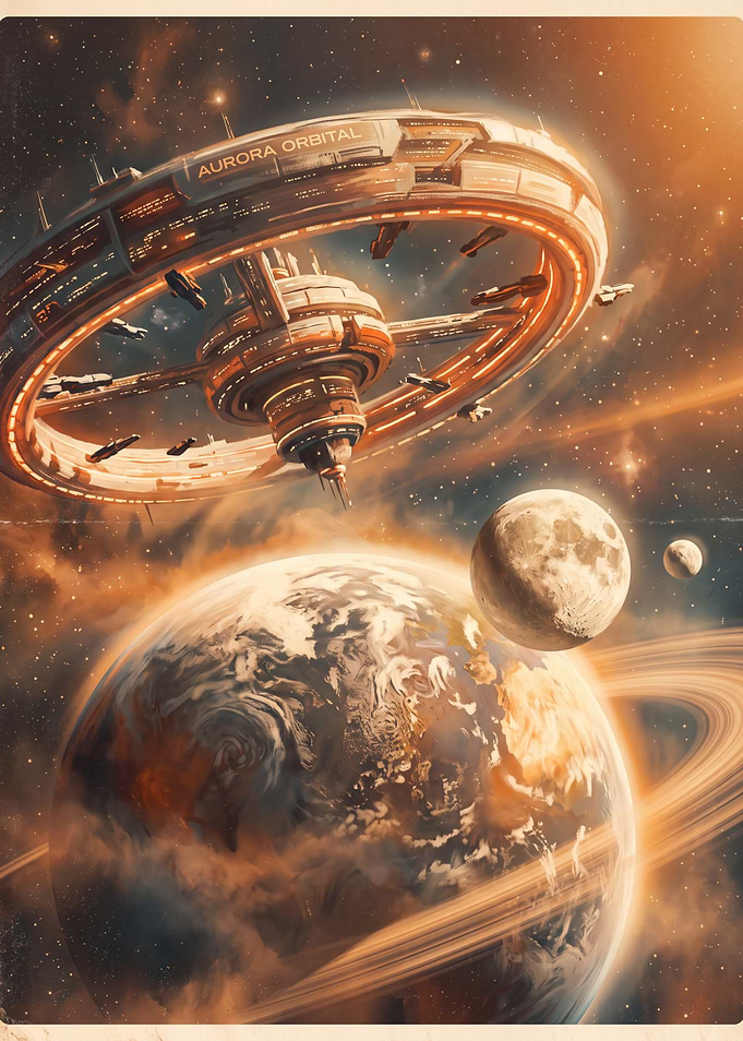 Aurora Orbital Space Station Poster
