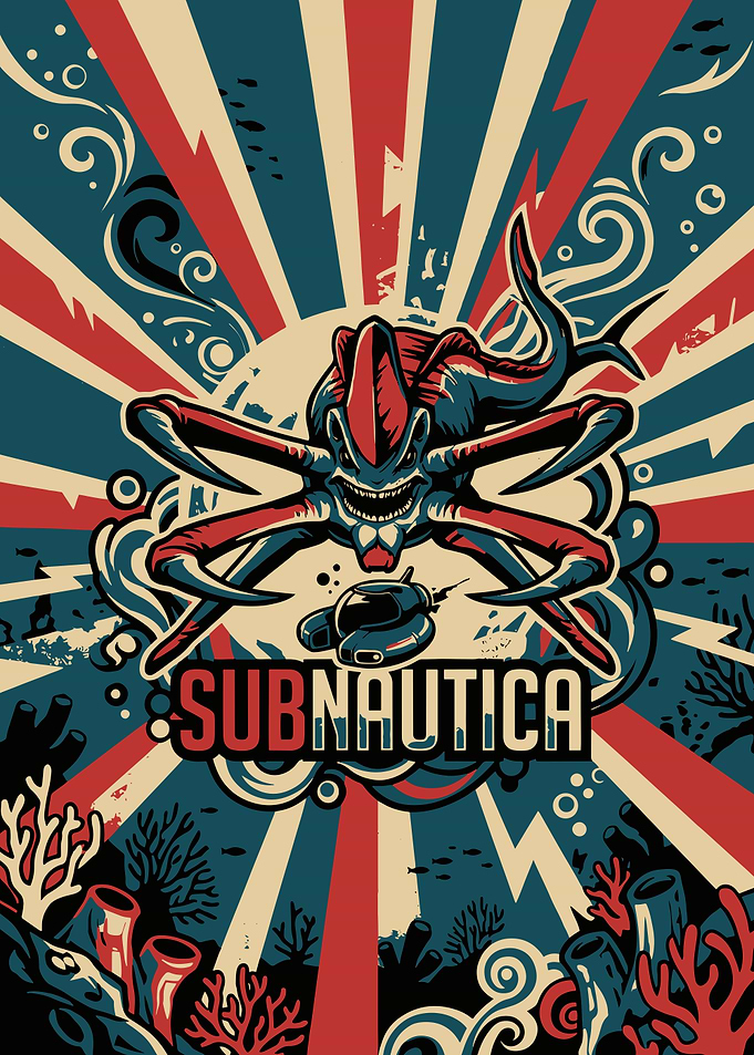 Subnautica Reaper Leviathan Poster Art