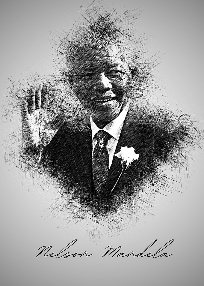 Nelson Mandela Sketch Portrait
