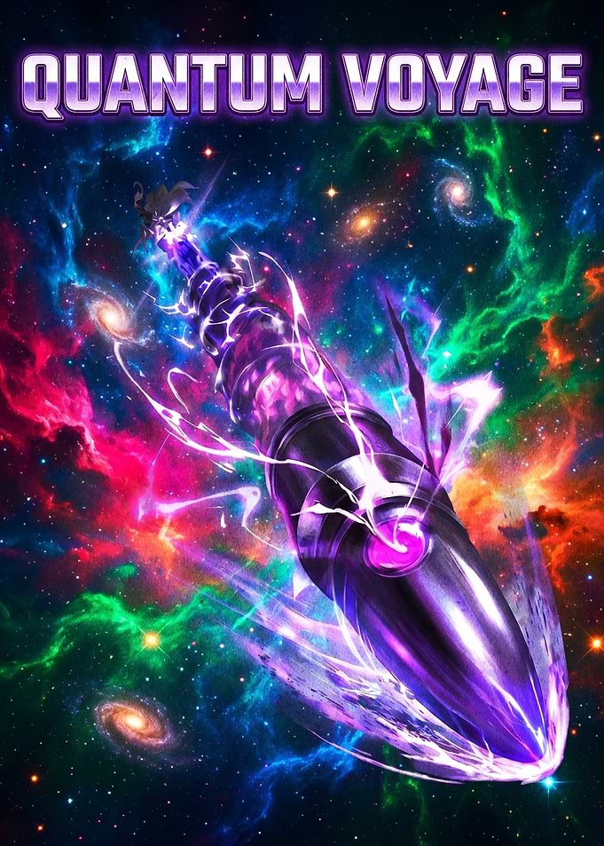 Quantum Voyage Space Exploration Poster