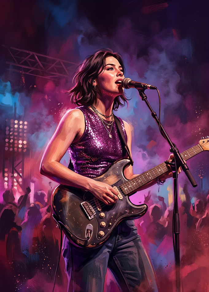 Female Musician Performing on Stage