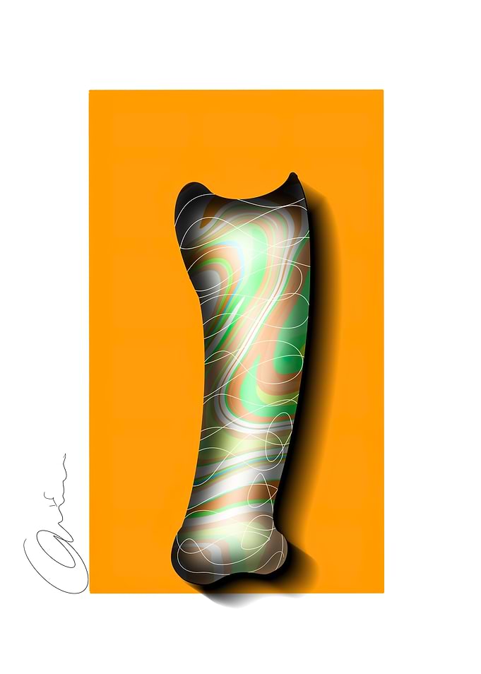 Abstract Swirl Bone Illustration