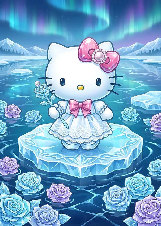 Hello Kitty on Ice with Roses