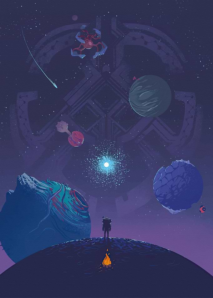 Outer Wilds Space Exploration Poster