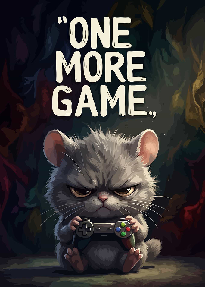 Grumpy Gamer Hamster Poster