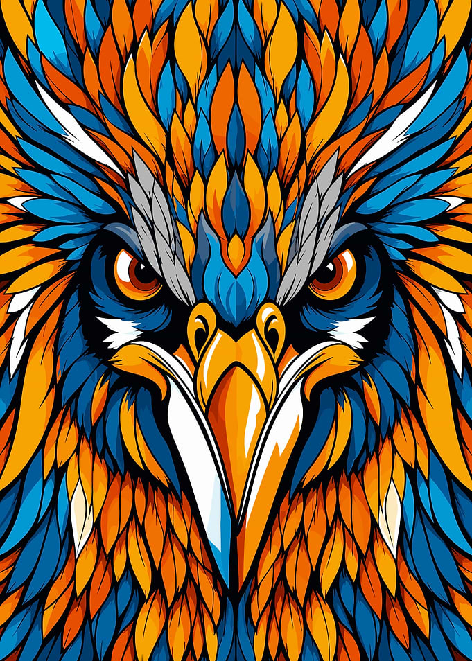 Vibrant Royal Blue Falcon