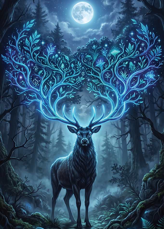 Mystical Glowing Forest Deer