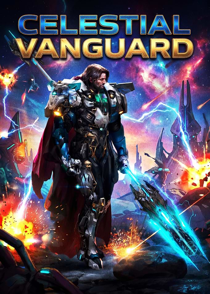 Celestial Vanguard Sci-Fi Warrior Poster