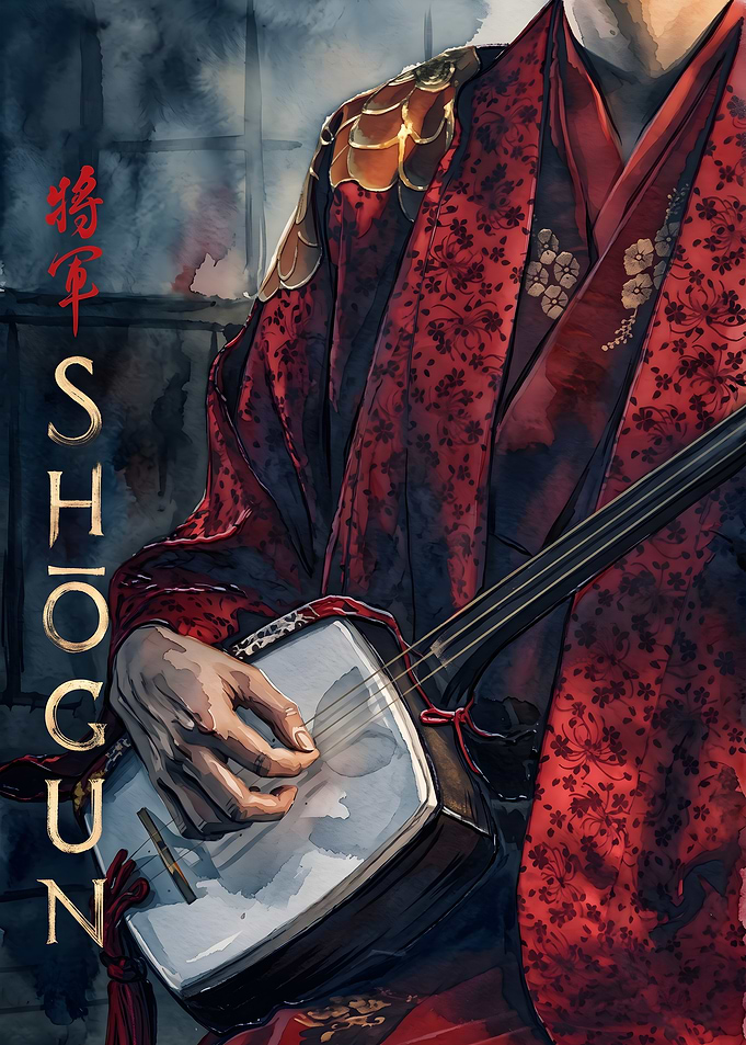 Shogun Shamisen Player Art