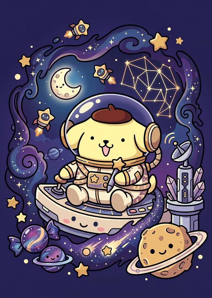 Pompompurin Astronaut in Space