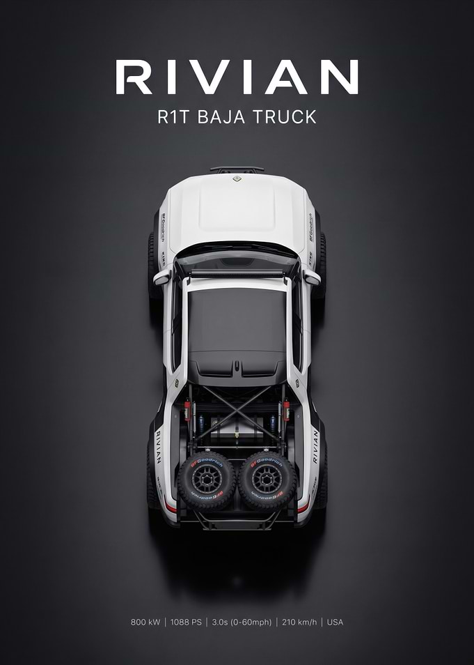 Rivian R1T Baja Truck Top View
