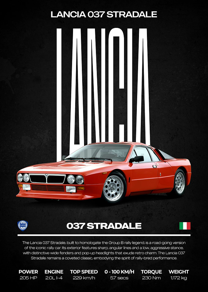 Lancia 037 Stradale Automotive Poster