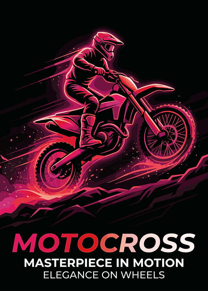 Neon Motocross Rider in Motion