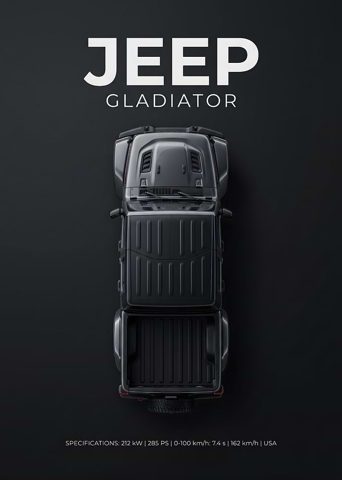 Jeep Gladiator Top View Poster