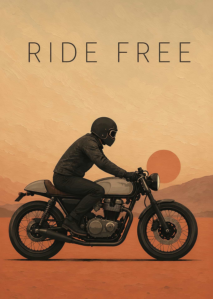 Ride Free Motorcycle Poster