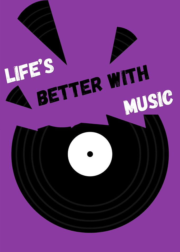 Life's Better With Music Vinyl Poster