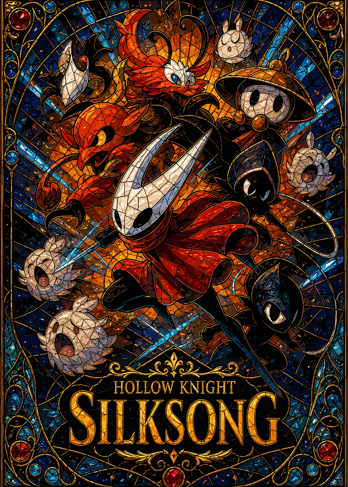 Hollow Knight Silksong Stained Glass Art