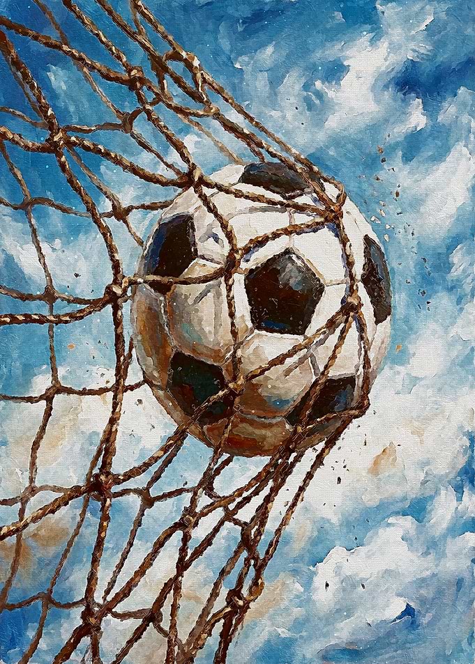 Soccer Ball Hitting the Net