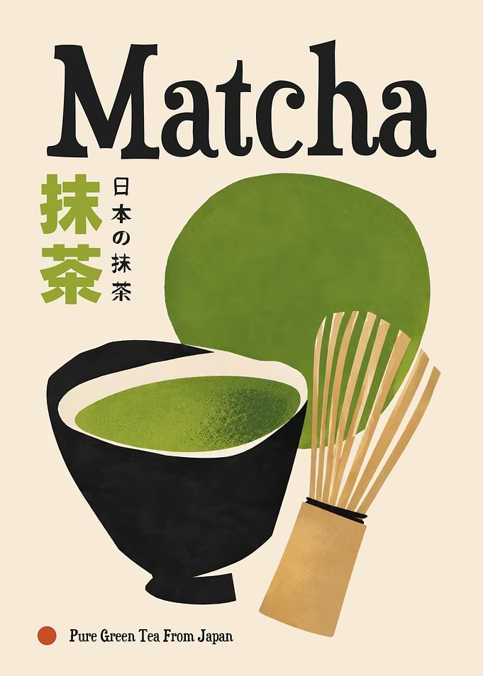 Minimalist Matcha Green Tea Poster