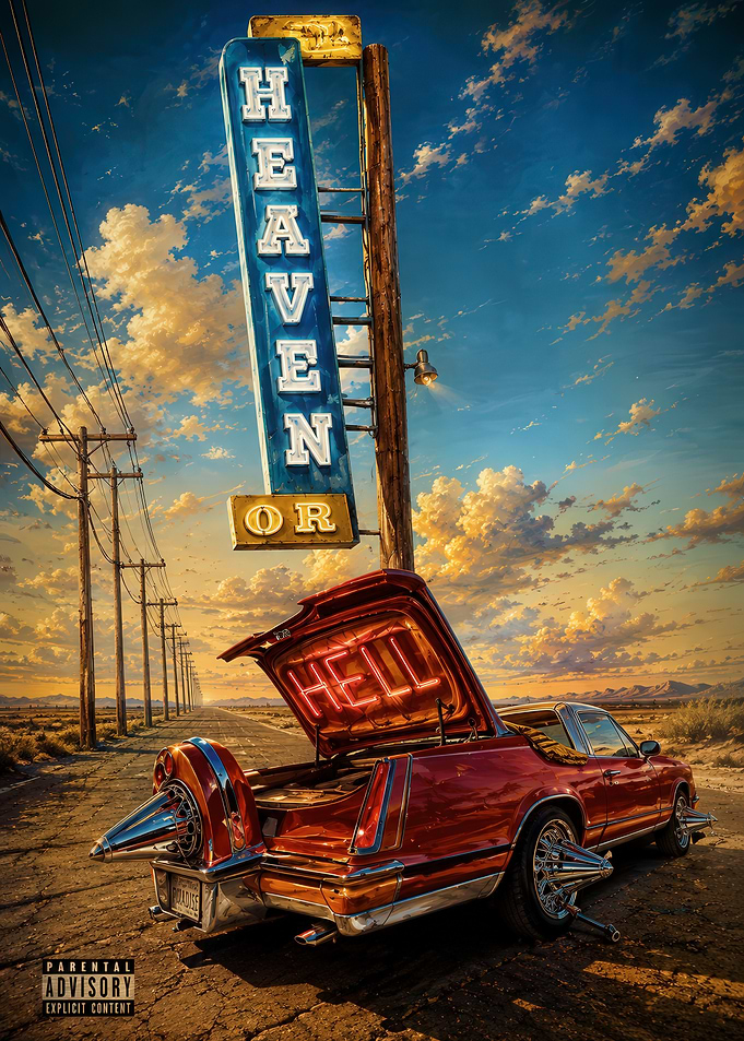Heaven or Hell Neon Car Art