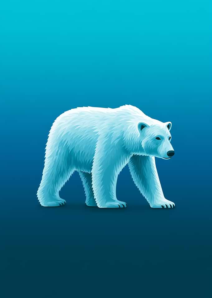 Minimalist Polar Bear Illustration
