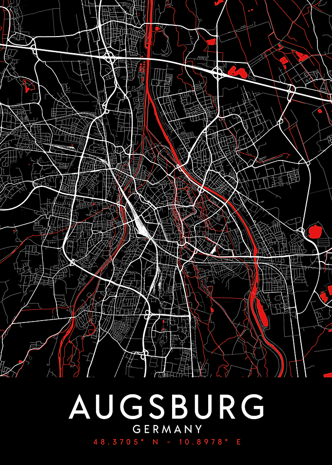 Augsburg Dark Map