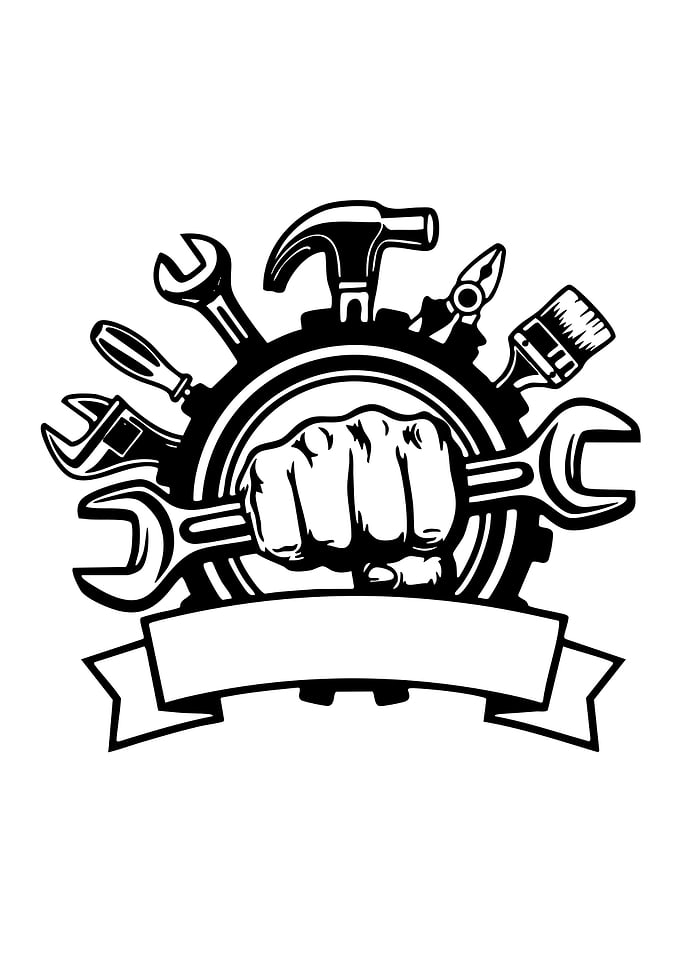 Handyman Tools Fist Emblem