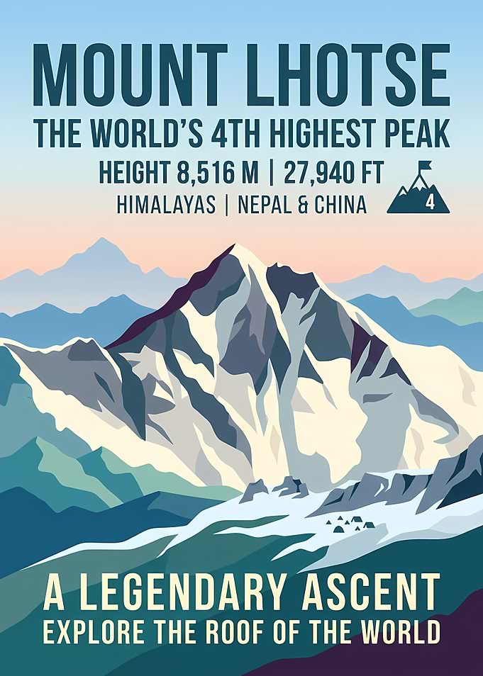 Mount Lhotse Travel Poster