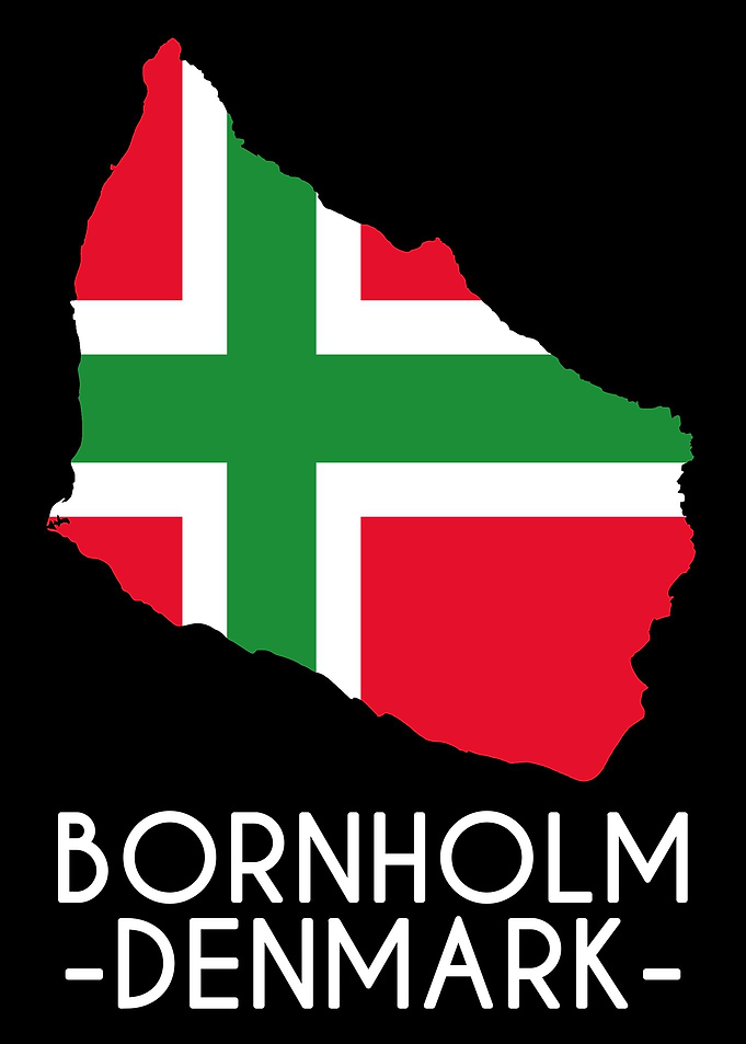 Bornholm Denmark Map Flag Design