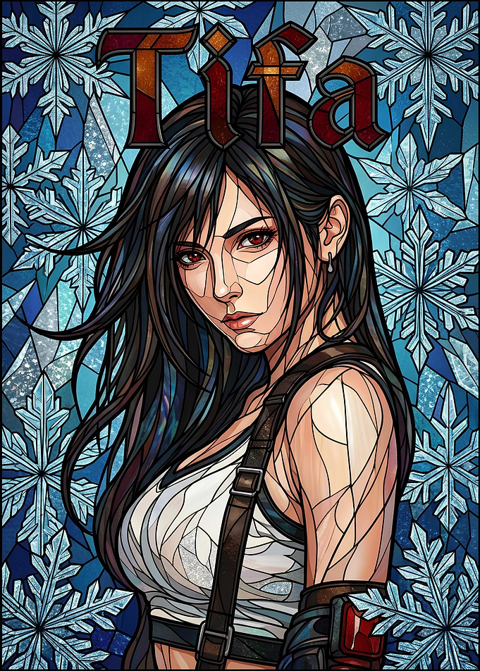 Tifa Lockhart Stained Glass Portrait