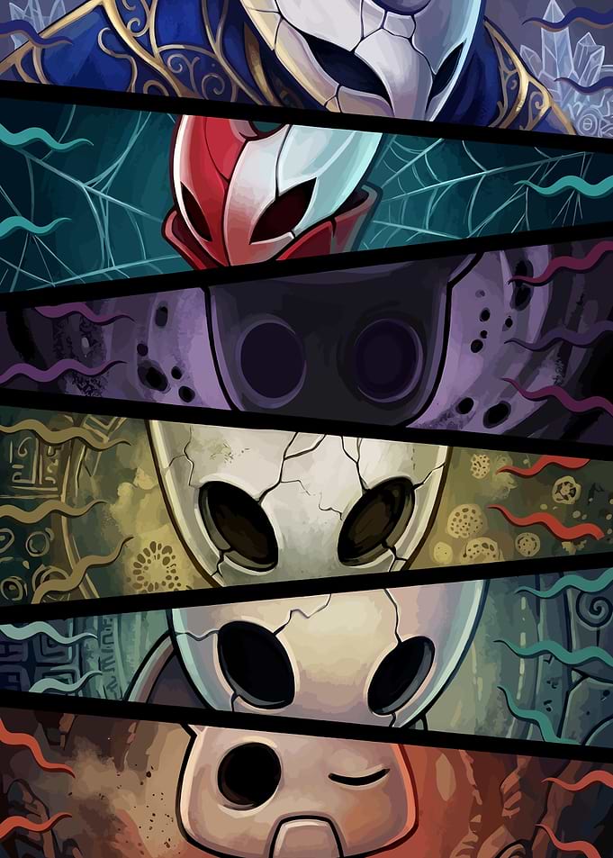 Hollow Knight Character Collage Poster