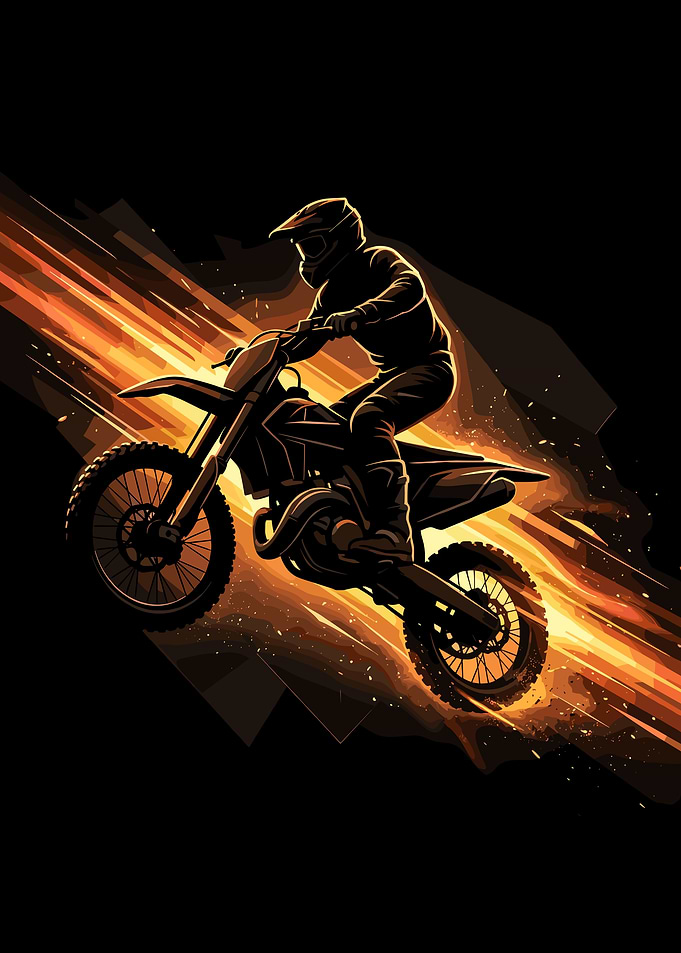 Motocross Rider in Motion