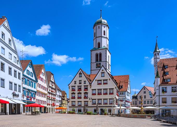 Historic Town Square in Biberach Germany