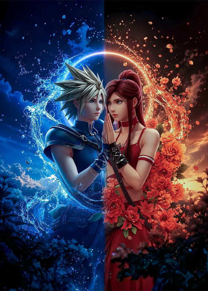 Cloud Strife and Aerith Dual Elements