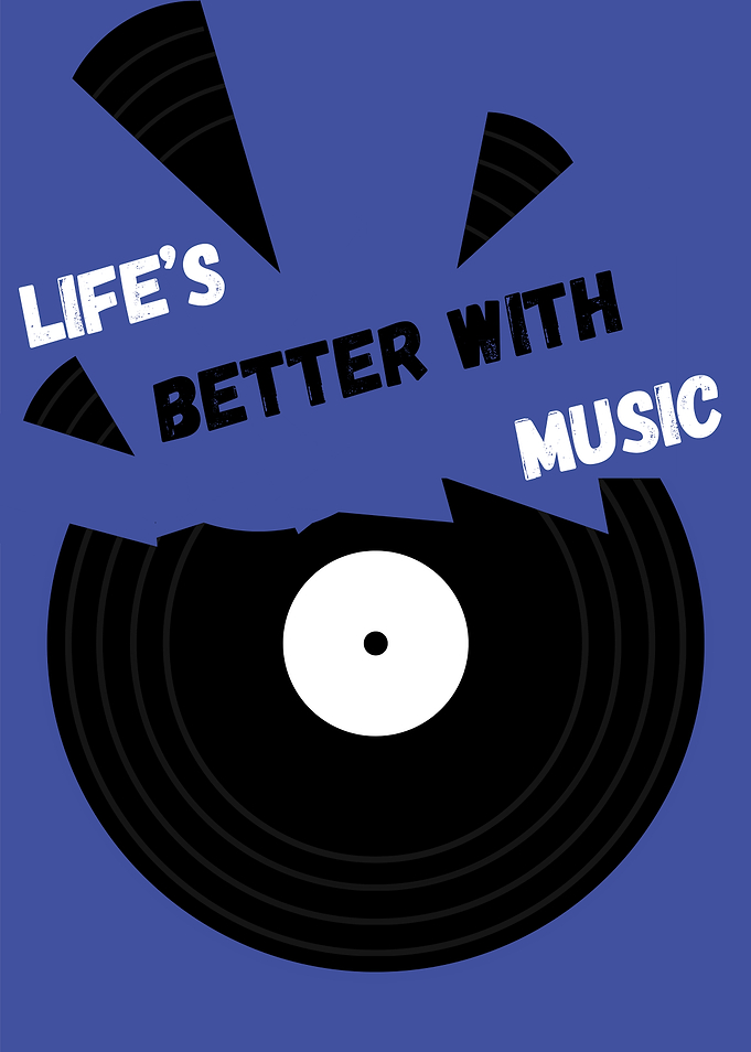 Life's Better With Music Vinyl Poster