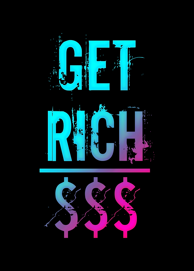 Get Rich SSS Neon Text Art